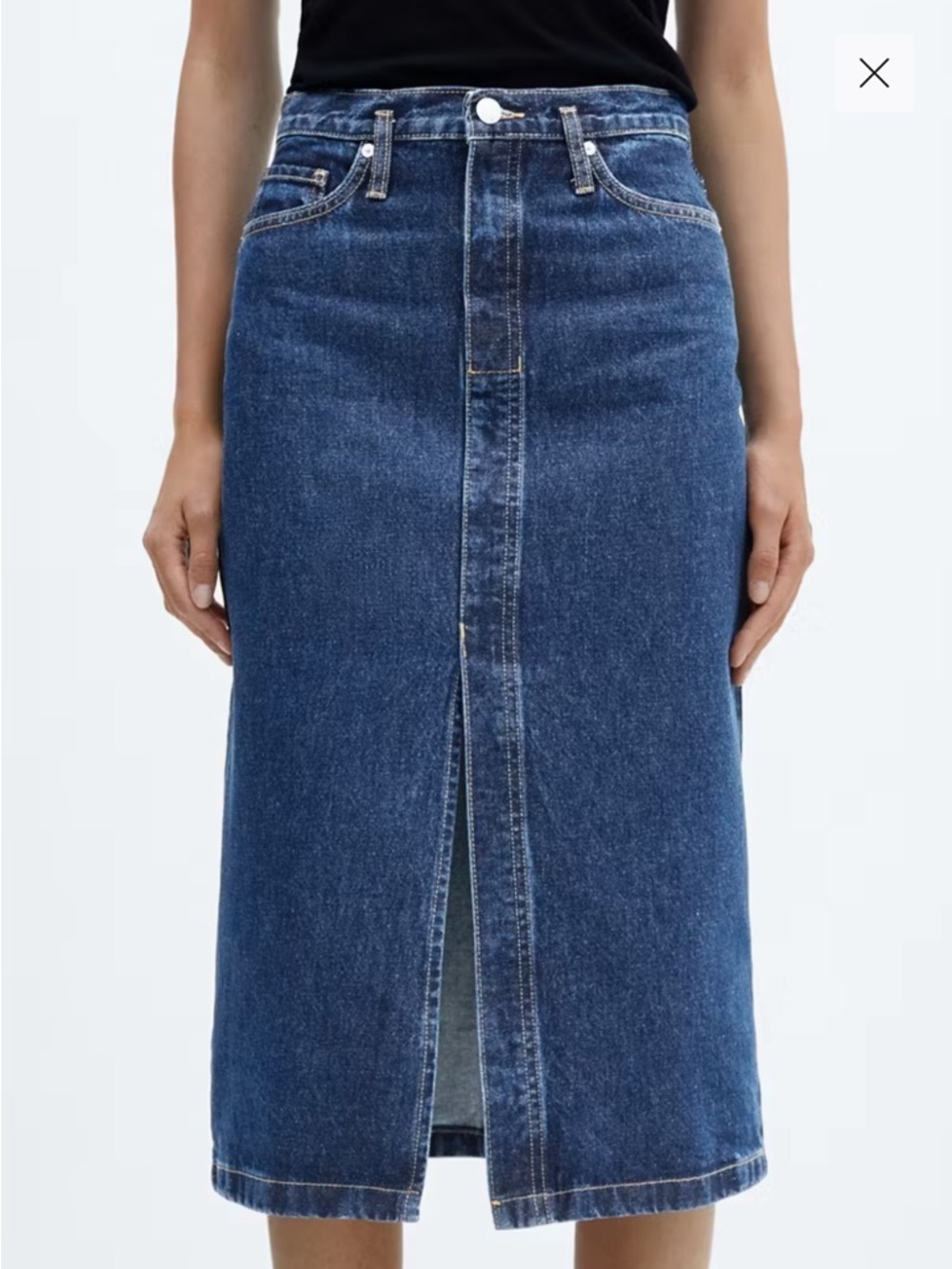 Mango Denim Midi Skirt